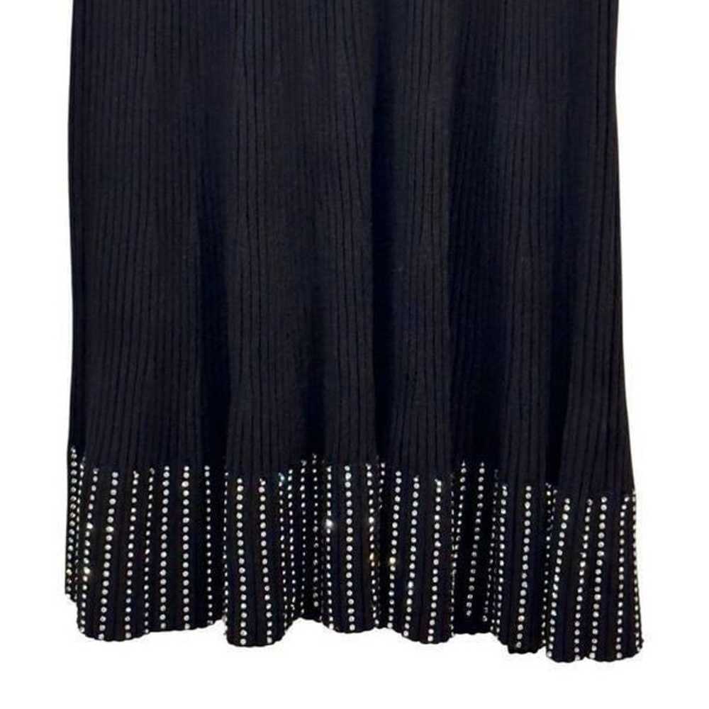 Michael Kors Black Embellished ribbed Dress Size L - image 9