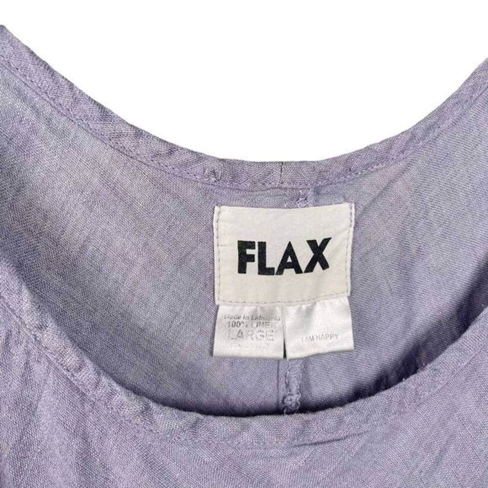 Flax 100% Linen Crossover Front Tulip Hem Sleevel… - image 5