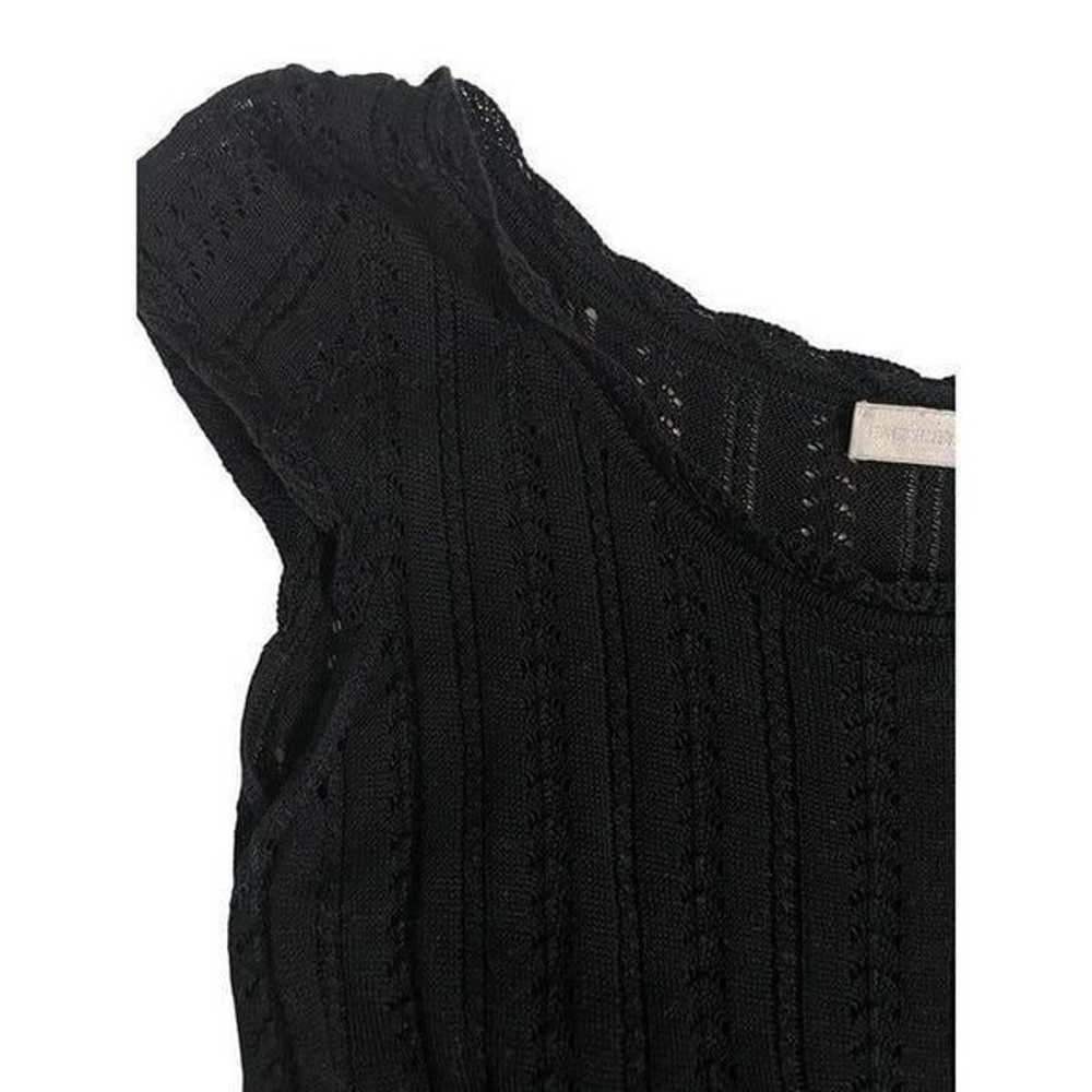 Badgley Mischka Black Knit Lace Overlay Dress Sma… - image 4