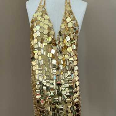 12th tribe sequin disco chain Diana GOLD Disco Dr… - image 1
