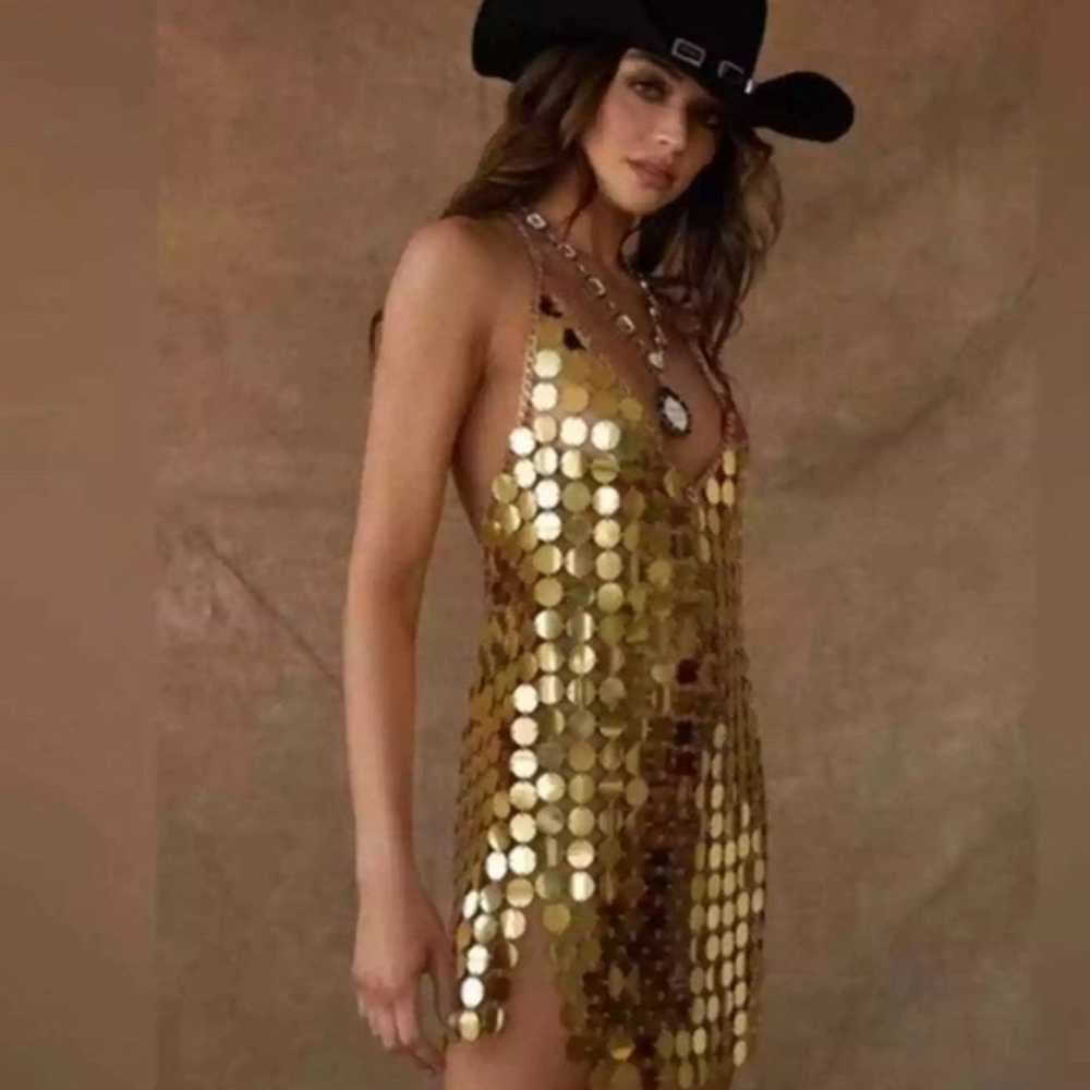 12th tribe sequin disco chain Diana GOLD Disco Dr… - image 8