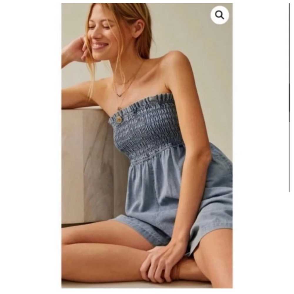 ANTHROPOLOGIE PILCRO CHAMBRAY ROMPER LARGE - image 5
