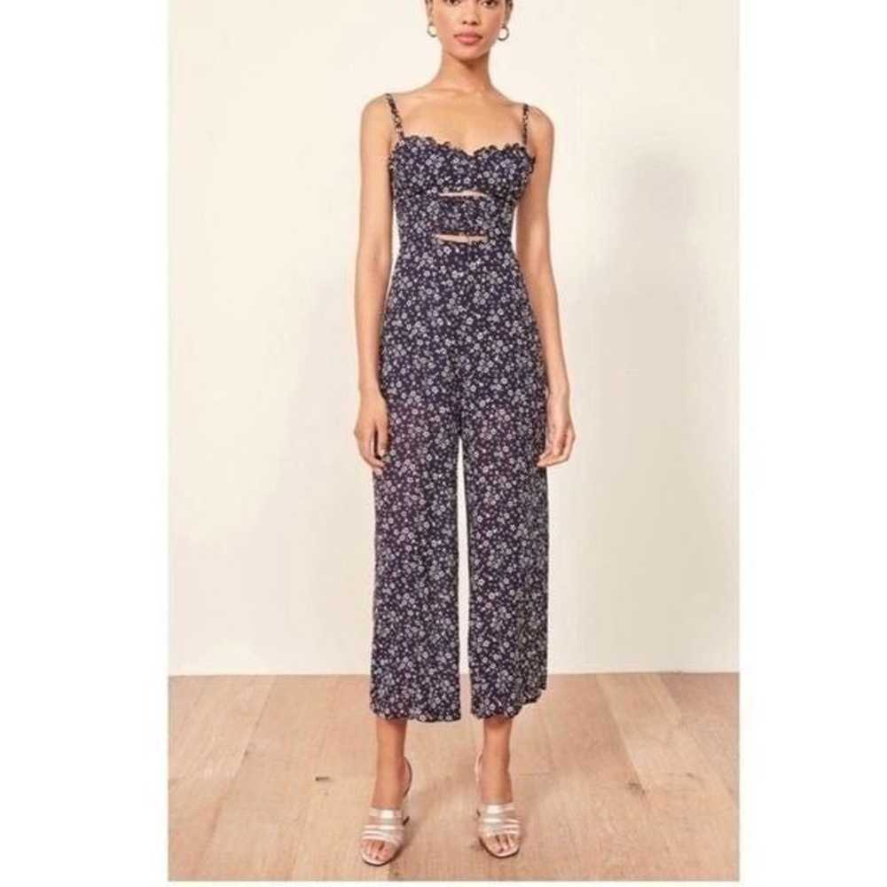 Reformation Fergie Jumpsuit Navy Ditsy Floral - image 6