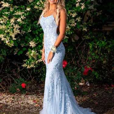 Blue Mermaid Prom Dress