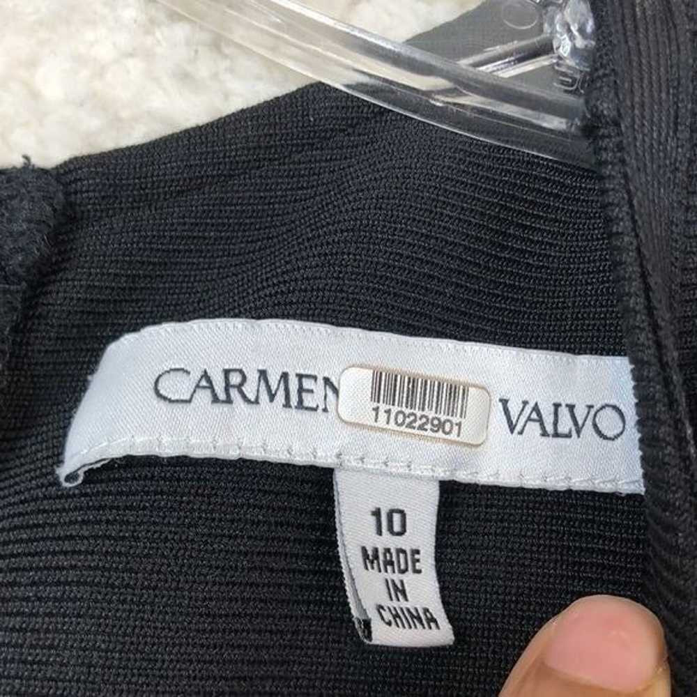 Carmen Marc Valvo Womens Black Sleeveless Striped… - image 2