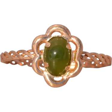 Nephrite Ring in Yellow Gold