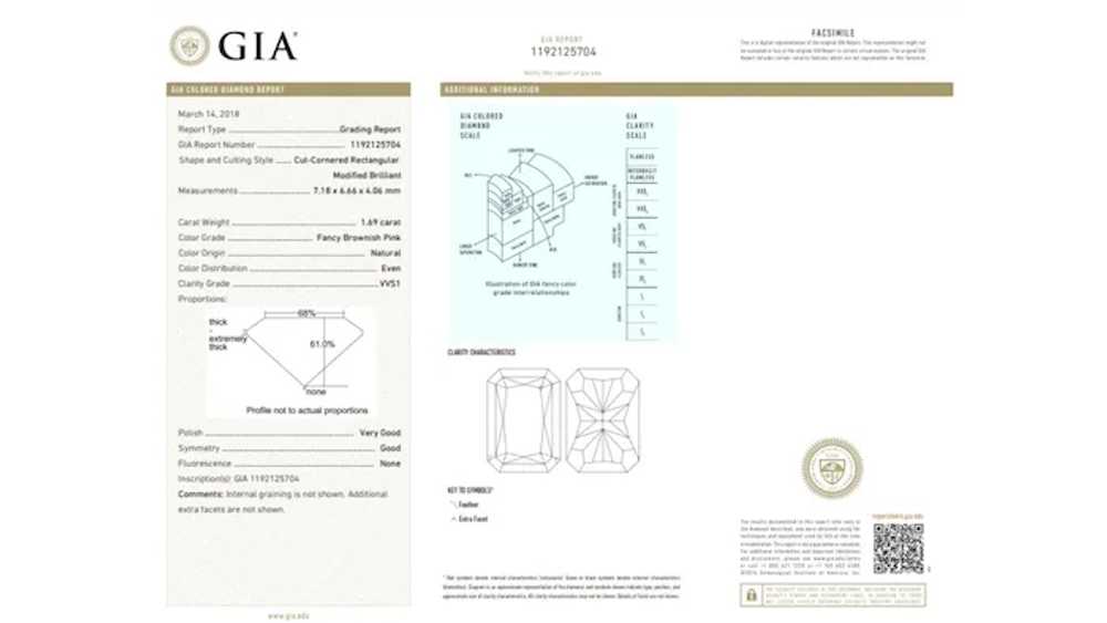 GIA Certified 1.69 Carat Radiant Cut Fancy Browni… - image 3