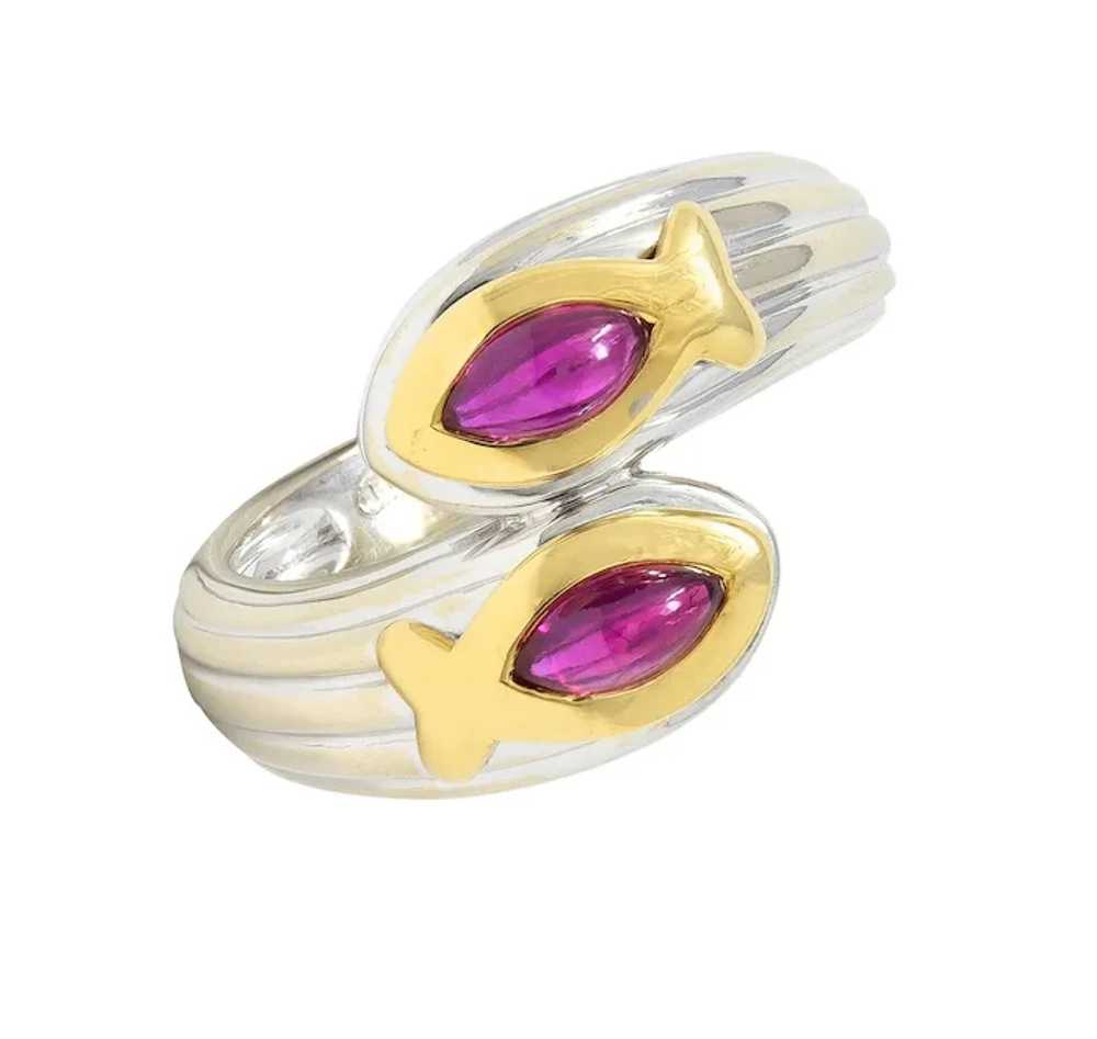 Fred Paris Ruby 18 Karat Two-Tone Gold Fish Pisce… - image 11