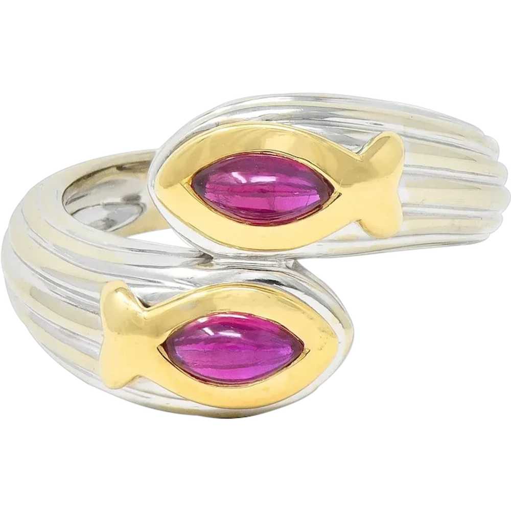 Fred Paris Ruby 18 Karat Two-Tone Gold Fish Pisce… - image 1