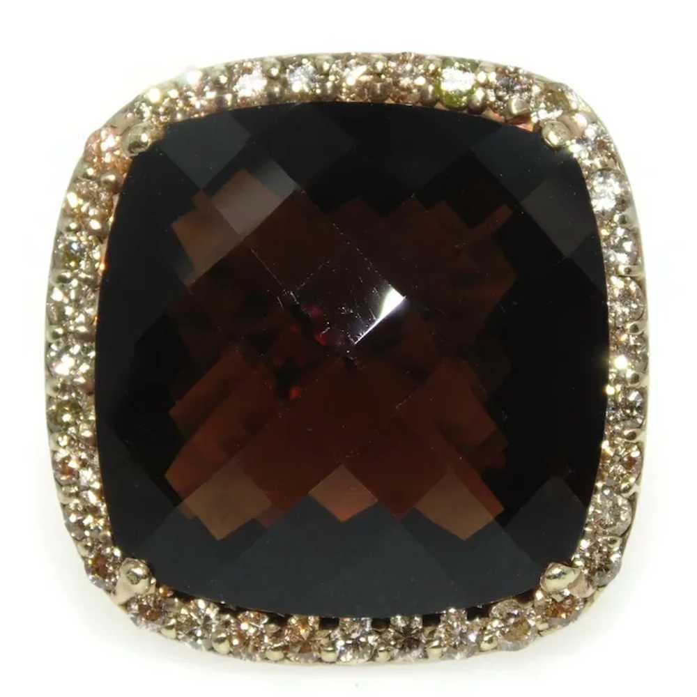 30.0 carats Smokey Topaz Diamonds Statement Ring … - image 2