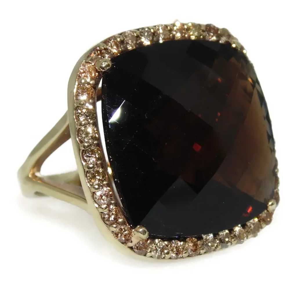 30.0 carats Smokey Topaz Diamonds Statement Ring … - image 3