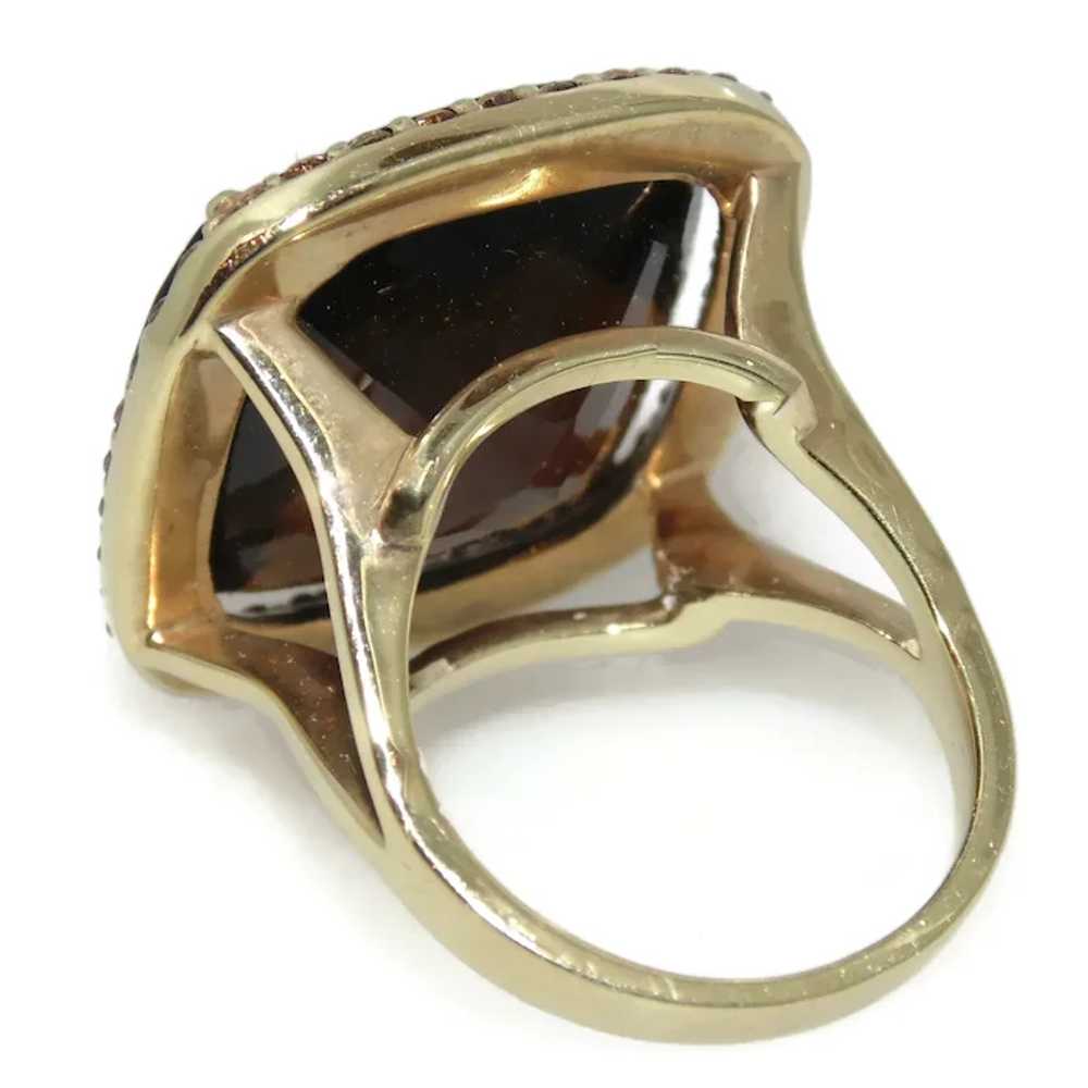 30.0 carats Smokey Topaz Diamonds Statement Ring … - image 4