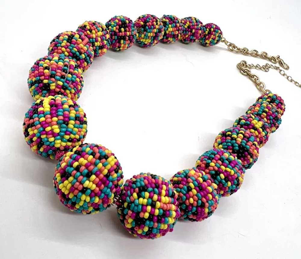 Multi-Color Chunky Seed Beads Necklace! - image 2