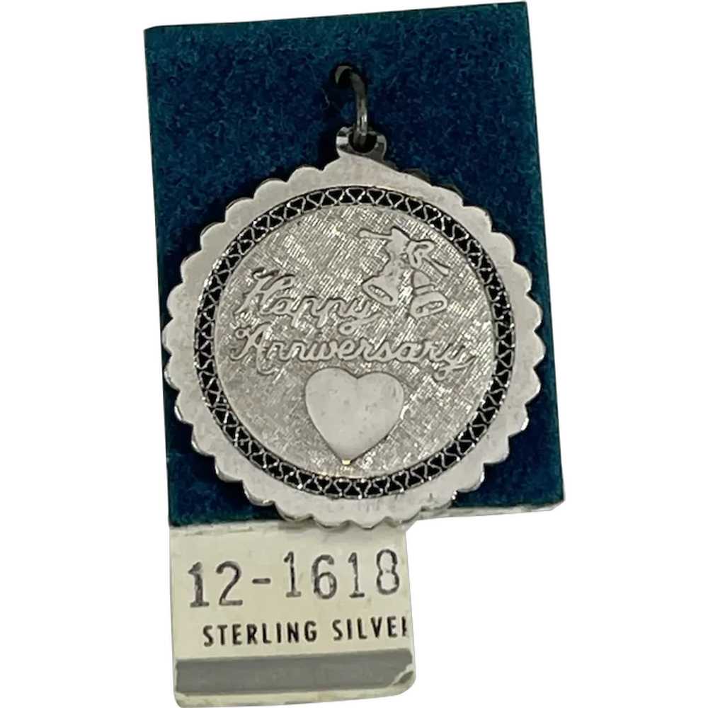 Sterling Silver Happy Anniversary Disk Charm on O… - image 1