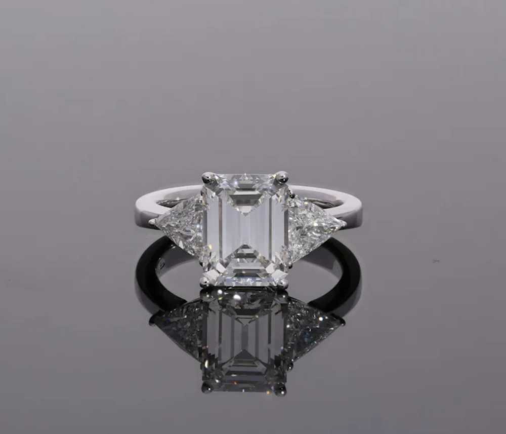 GIA Certified 3.45 Carat F/VVS2 Emerald Cut Diamo… - image 3