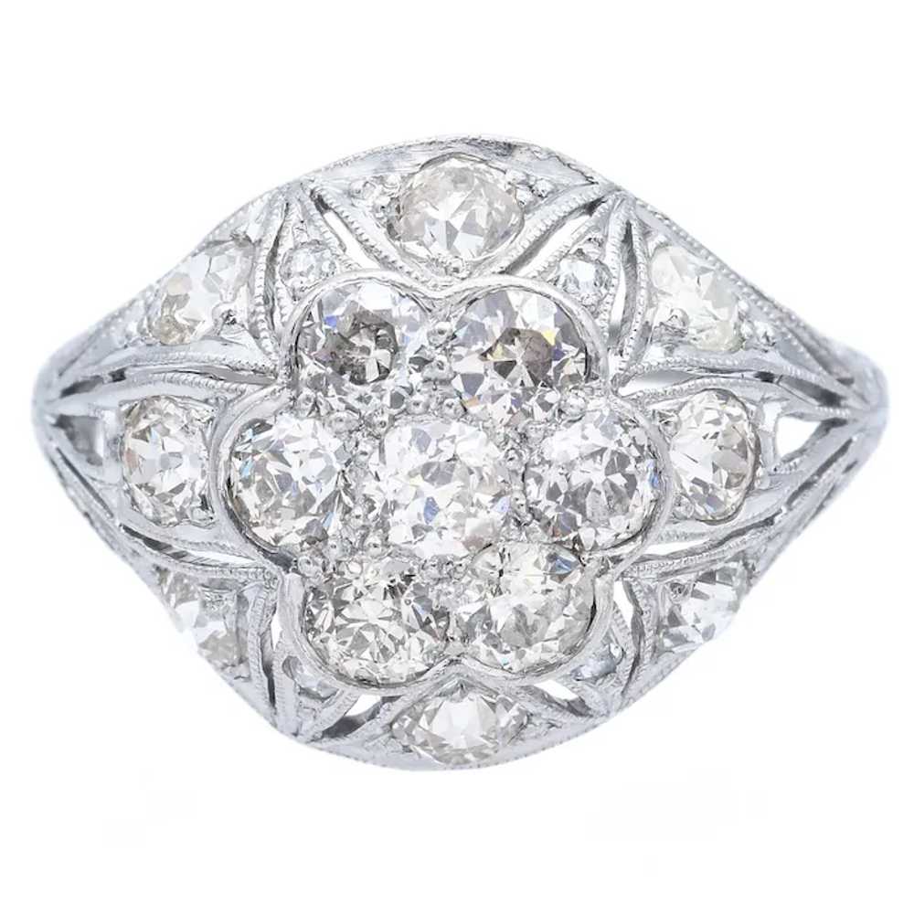 Antique Art Deco Platinum Diamond Band Ring Size … - image 2