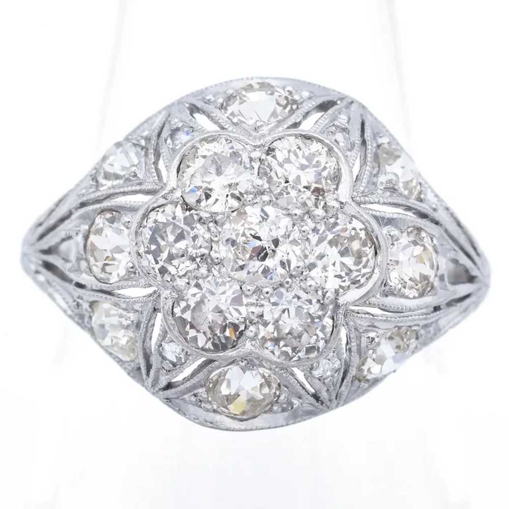 Antique Art Deco Platinum Diamond Band Ring Size … - image 3