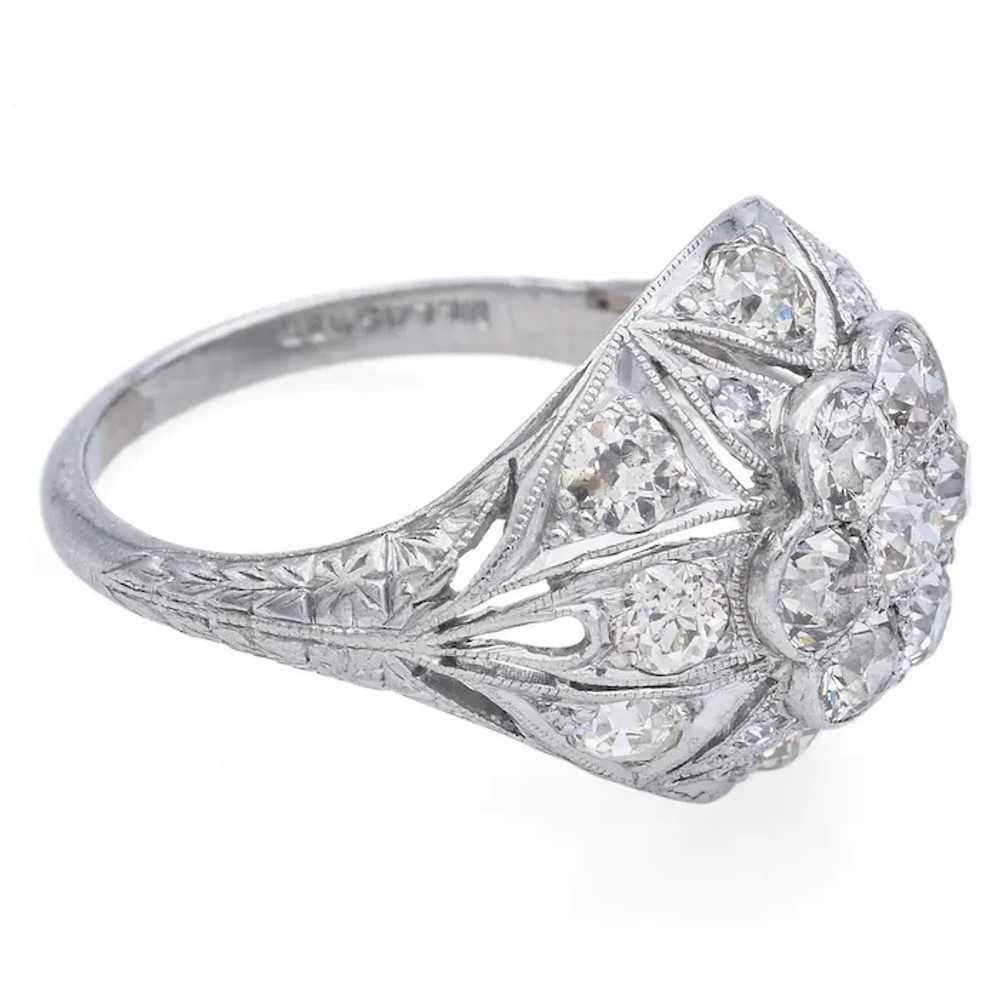 Antique Art Deco Platinum Diamond Band Ring Size … - image 6