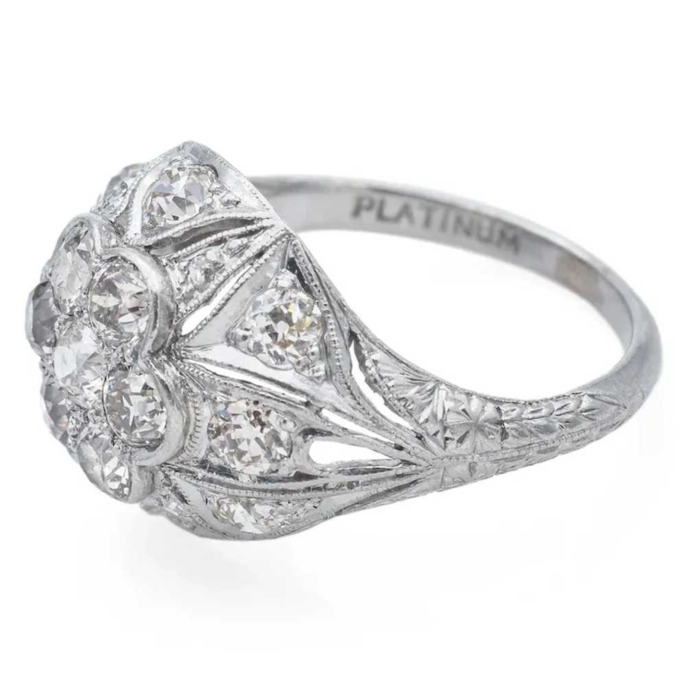 Antique Art Deco Platinum Diamond Band Ring Size … - image 7