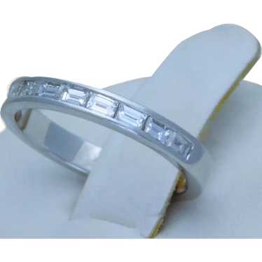 14k White Gold Diamond Baguette Band