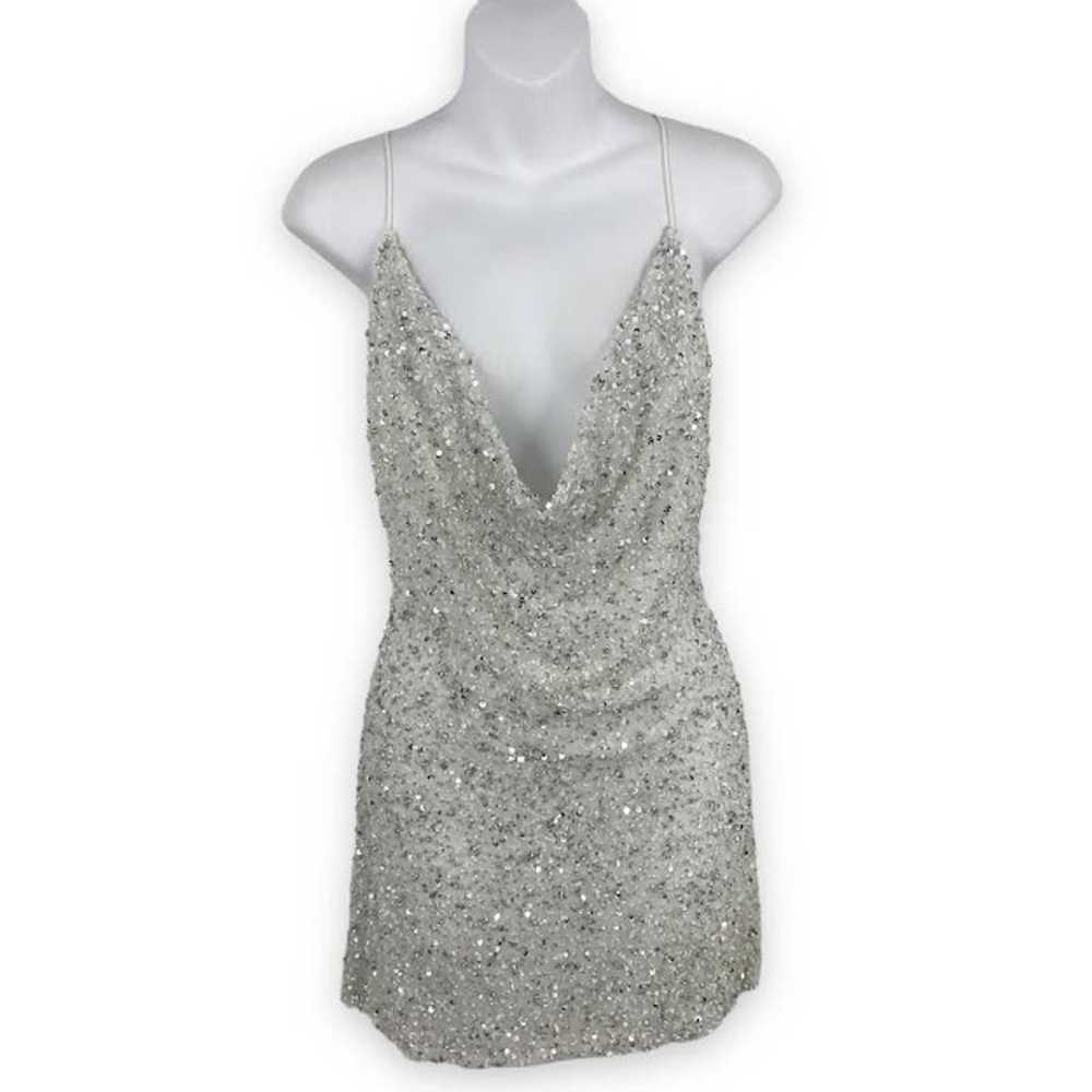 Retrofete Mich Dress XS Sequin Beaded Crystal Cow… - image 5