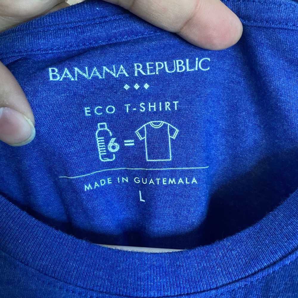 Banana Republic Blue Crew Neck Eco T-Shirt Size L… - image 4