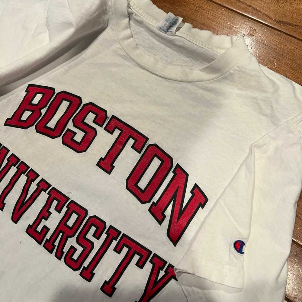 Vintage 1990s Boston University Champion T Shirt … - image 3