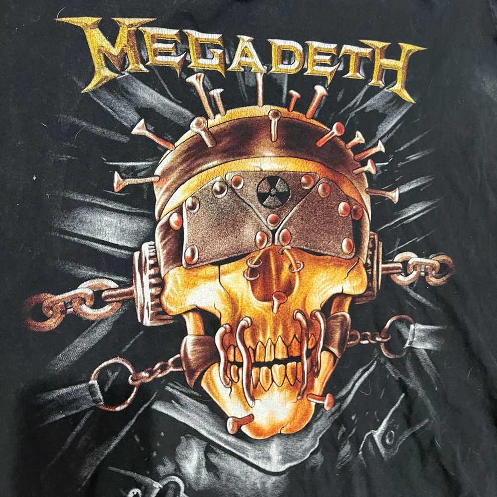 Vintage Megadeth Tour Black T-Shirt Mens Size L - image 2
