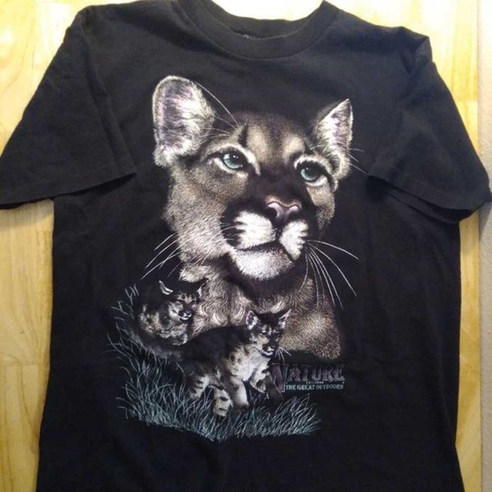 Vintage Nature The Great Outdoors Bobcat Cougar T… - image 1