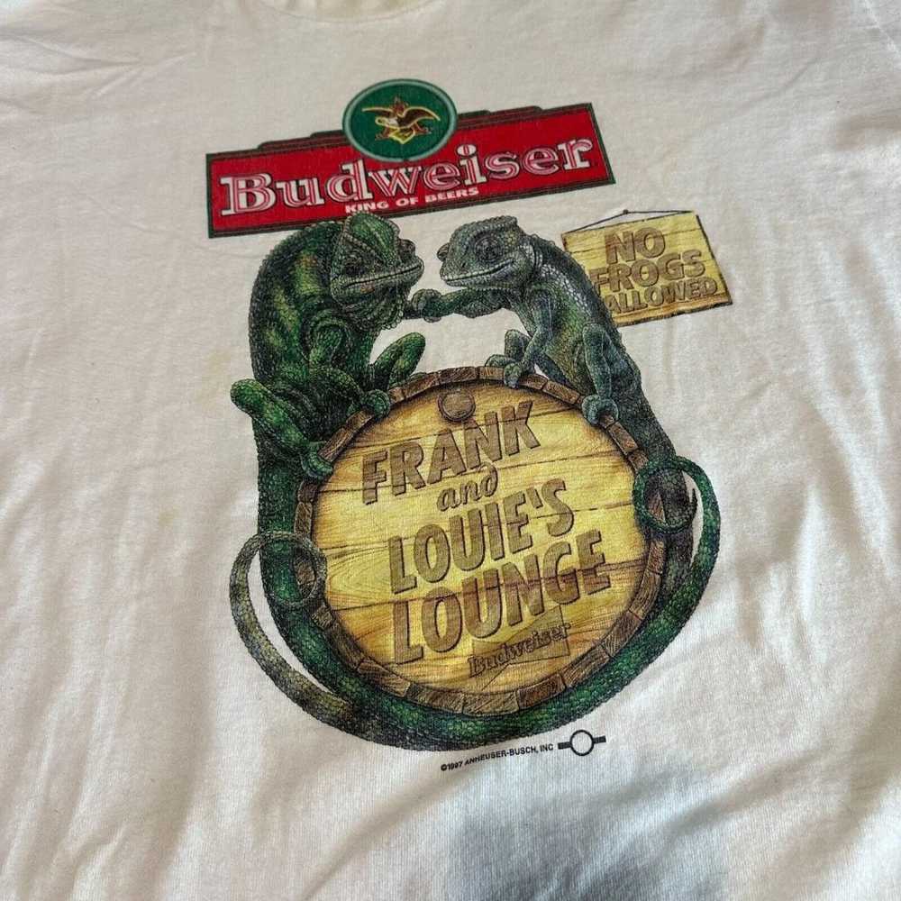 Vintage 1997 Budweiser Long Sleeve White Tee Shirt - image 2