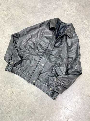 Leather Jacket × Vintage 80s Boxy Leather Jacket … - image 1