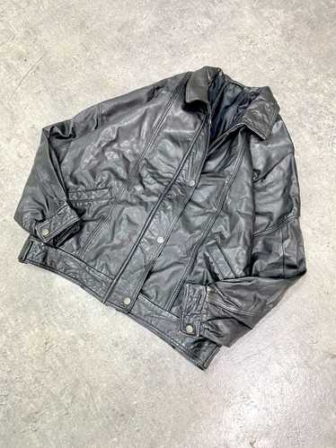 80s men's leather jacket - Gem