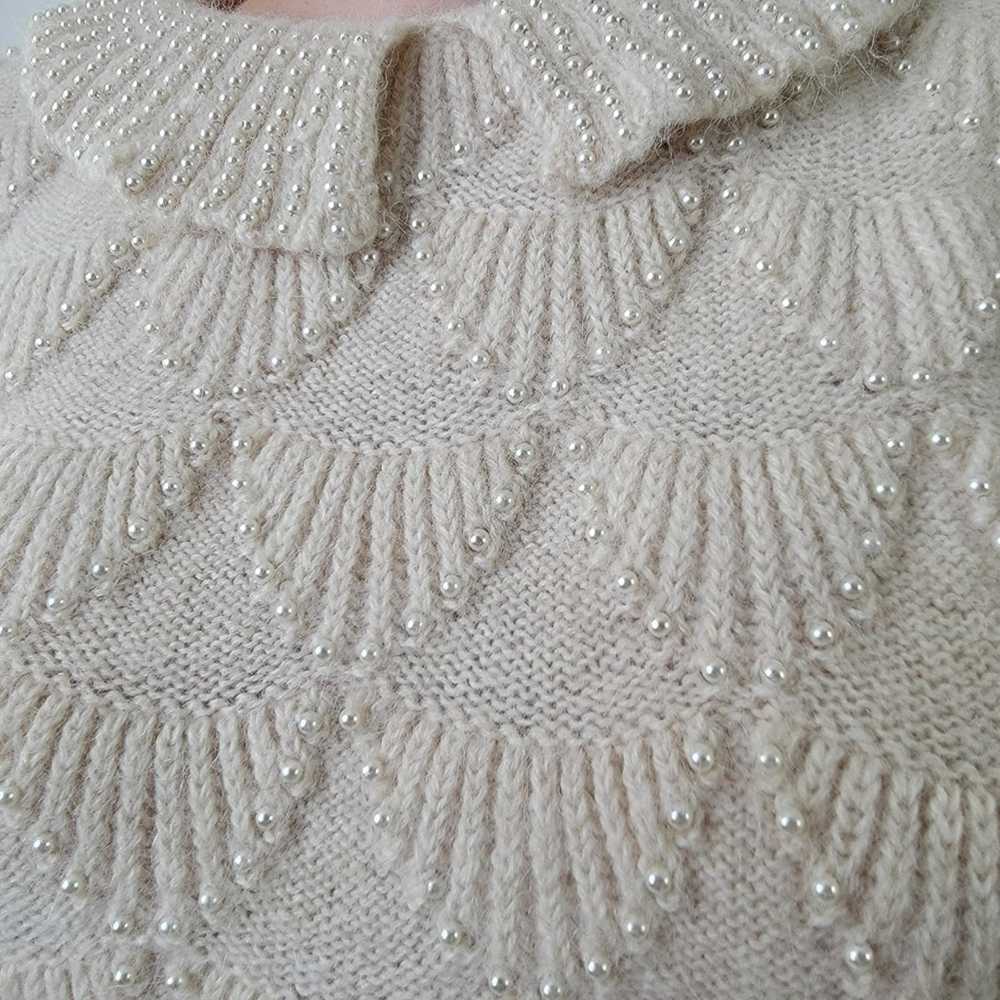 Vintage Vintage English Artisan Knit Sweater with… - image 7