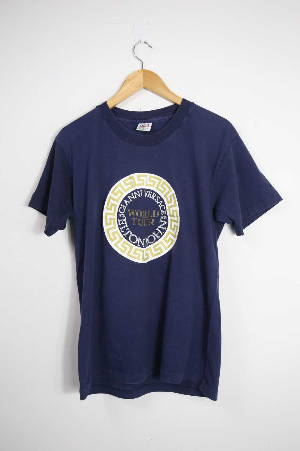 Band Tees × Versace × Vintage Vtg. Elton john Wor… - image 1