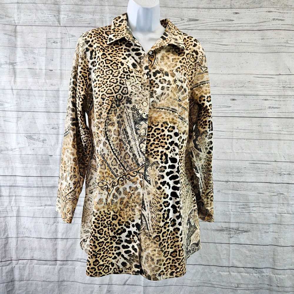 Vintage Chicos Womens No Iron Button Front Top Sz… - image 1