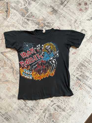 Band Tees × Iron Maiden × Vintage Vintage 80s Iron