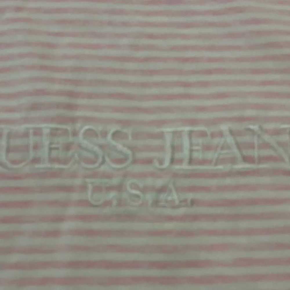 VINTAGE 90s Guess Jeans USA Striped T Shirt Pink … - image 5