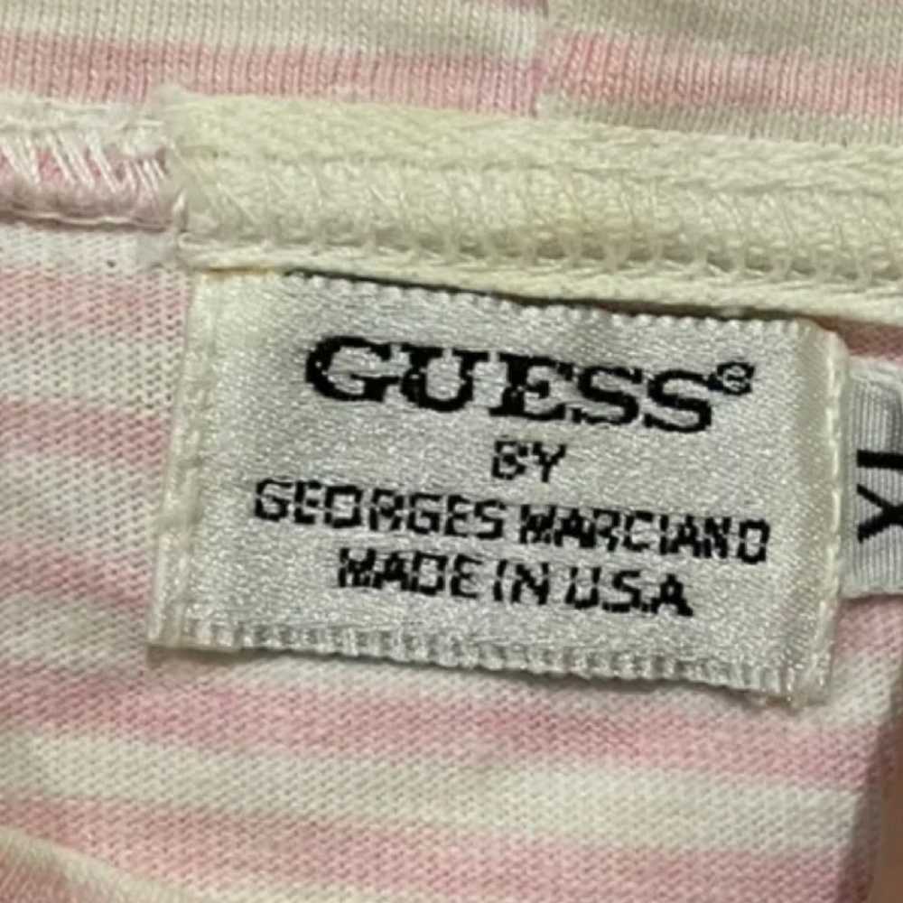 VINTAGE 90s Guess Jeans USA Striped T Shirt Pink … - image 7