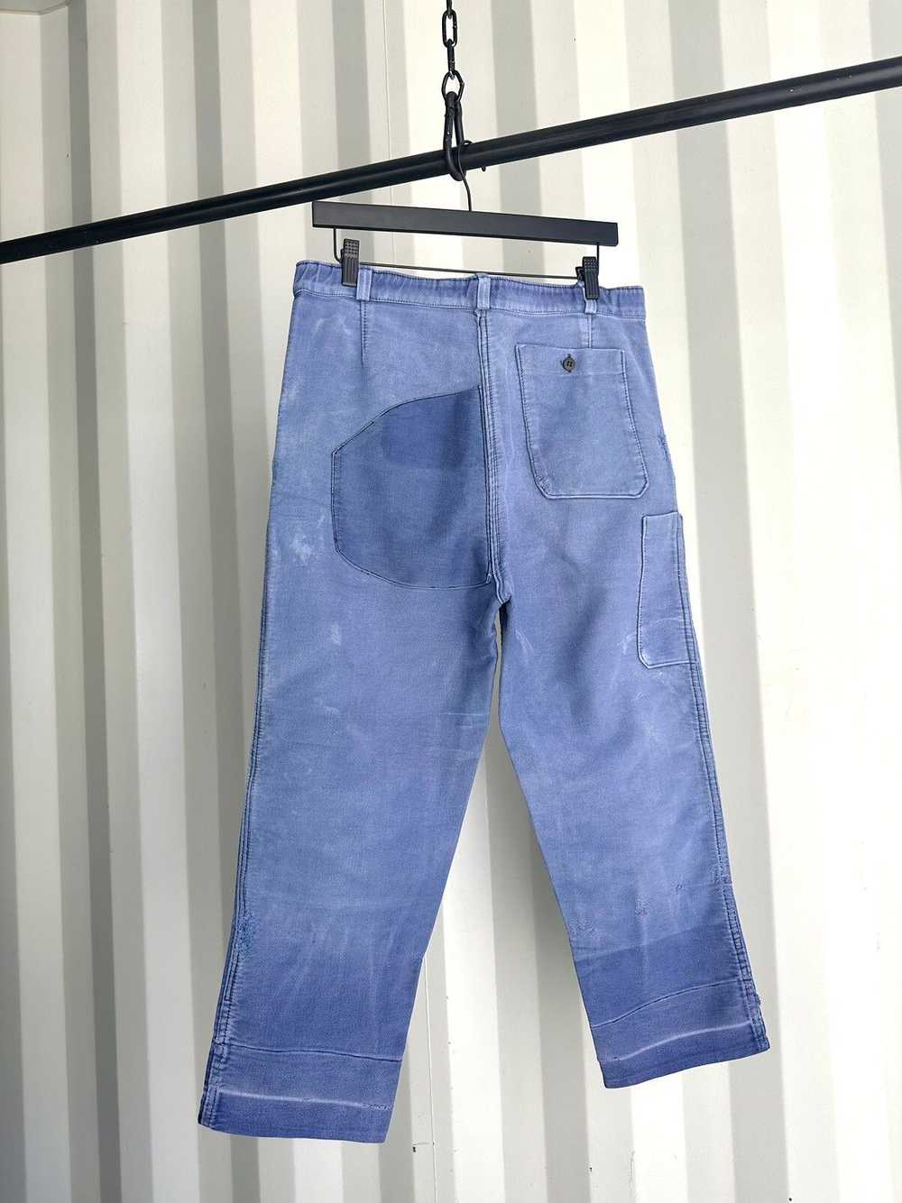 Vintage French Moleskin Chore Pants Workwear Dist… - image 4
