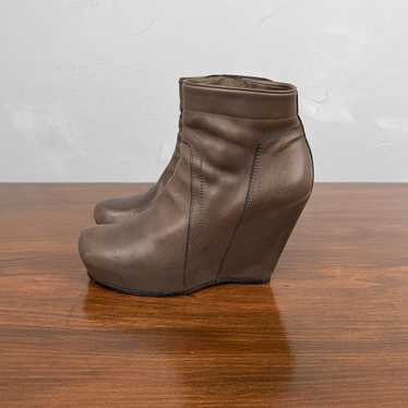 Rick Owens Rick Owens Brown Leather Wedge Boots - image 1
