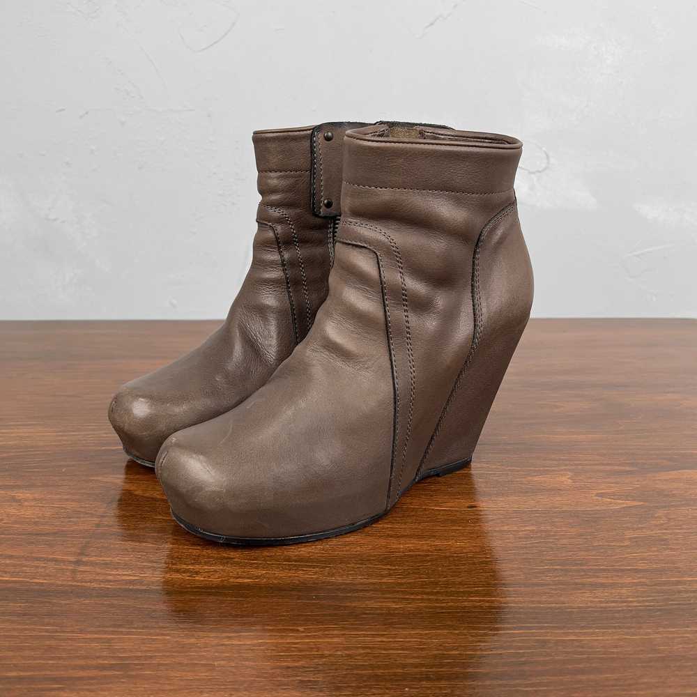 Rick Owens Rick Owens Brown Leather Wedge Boots - image 2