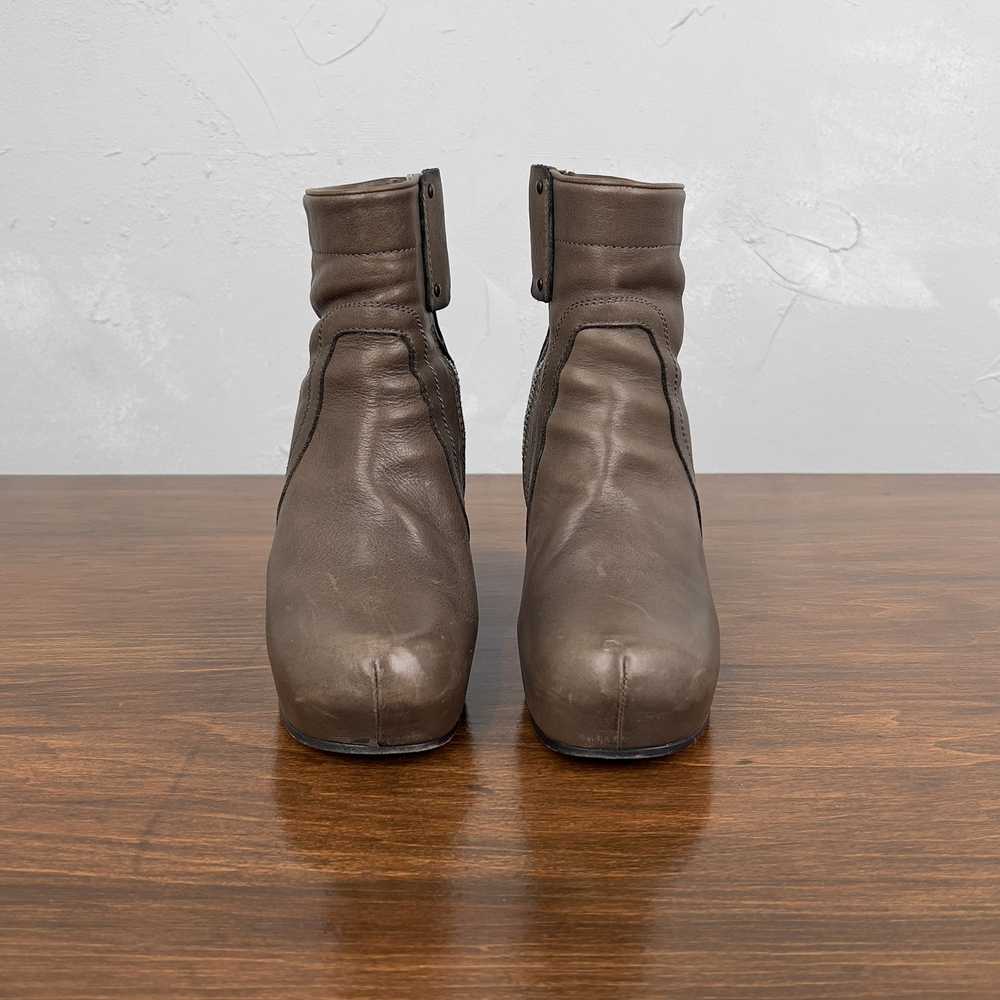 Rick Owens Rick Owens Brown Leather Wedge Boots - image 3