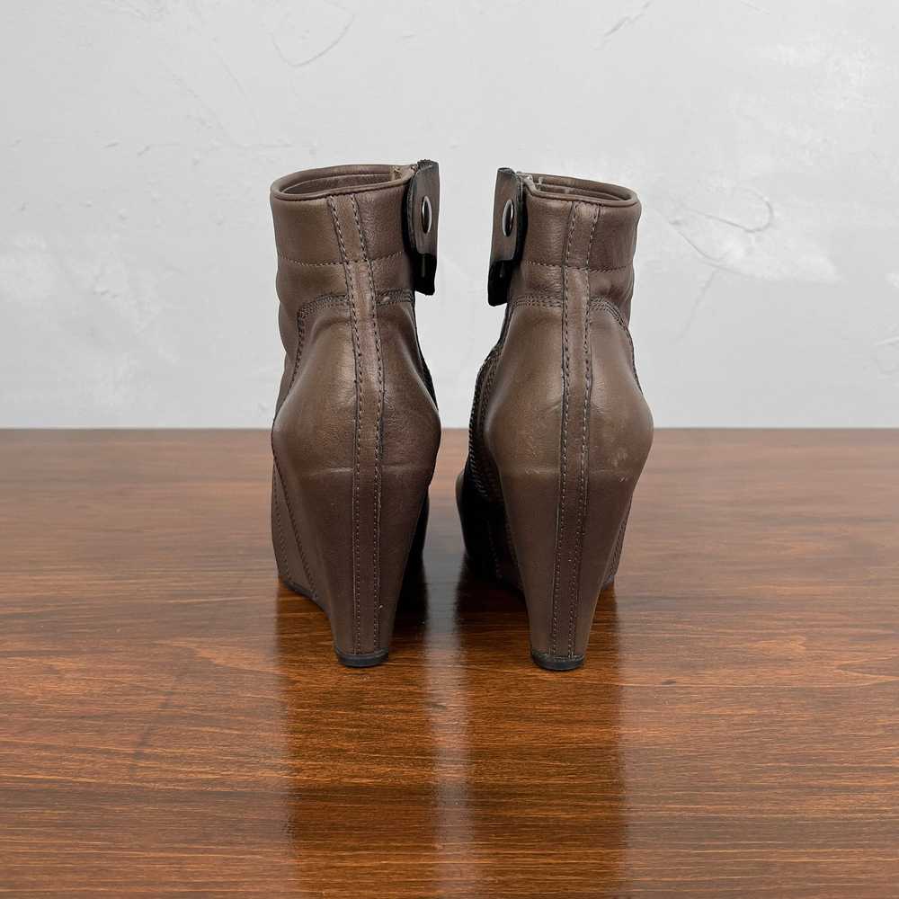 Rick Owens Rick Owens Brown Leather Wedge Boots - image 4