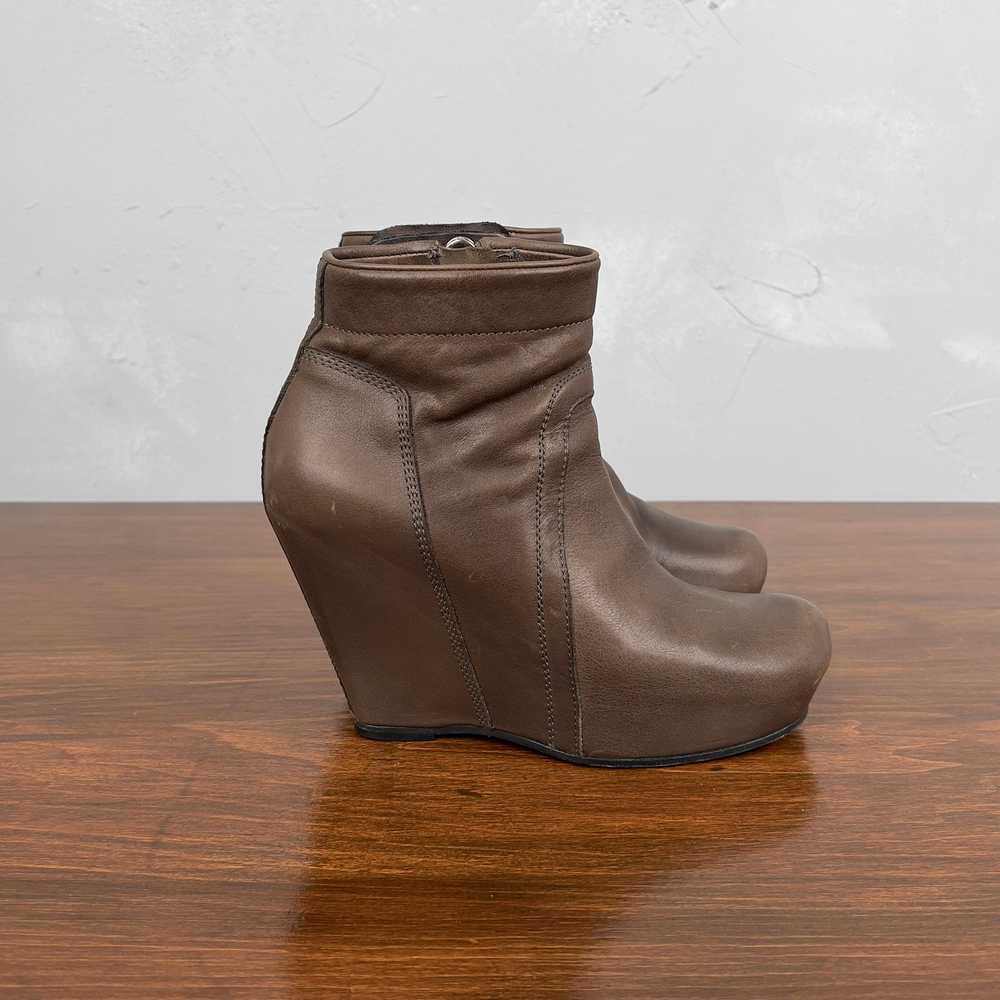 Rick Owens Rick Owens Brown Leather Wedge Boots - image 5