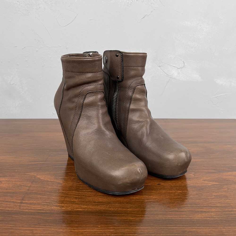 Rick Owens Rick Owens Brown Leather Wedge Boots - image 6