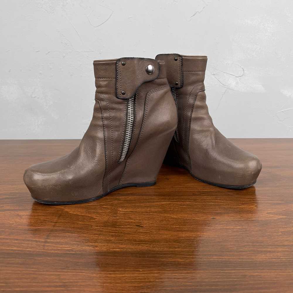 Rick Owens Rick Owens Brown Leather Wedge Boots - image 7
