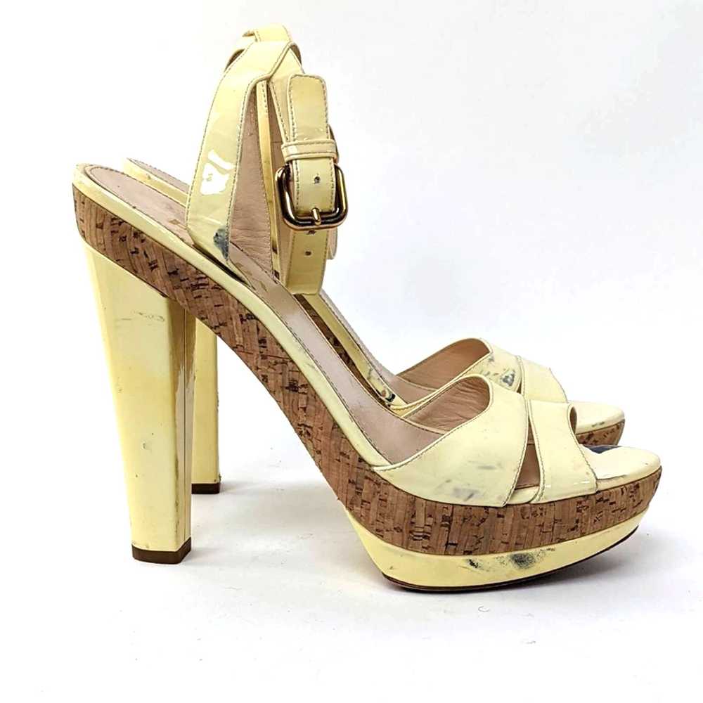 Prada PRADA Canary Yellow Cork Platform Heels - 8 - image 2