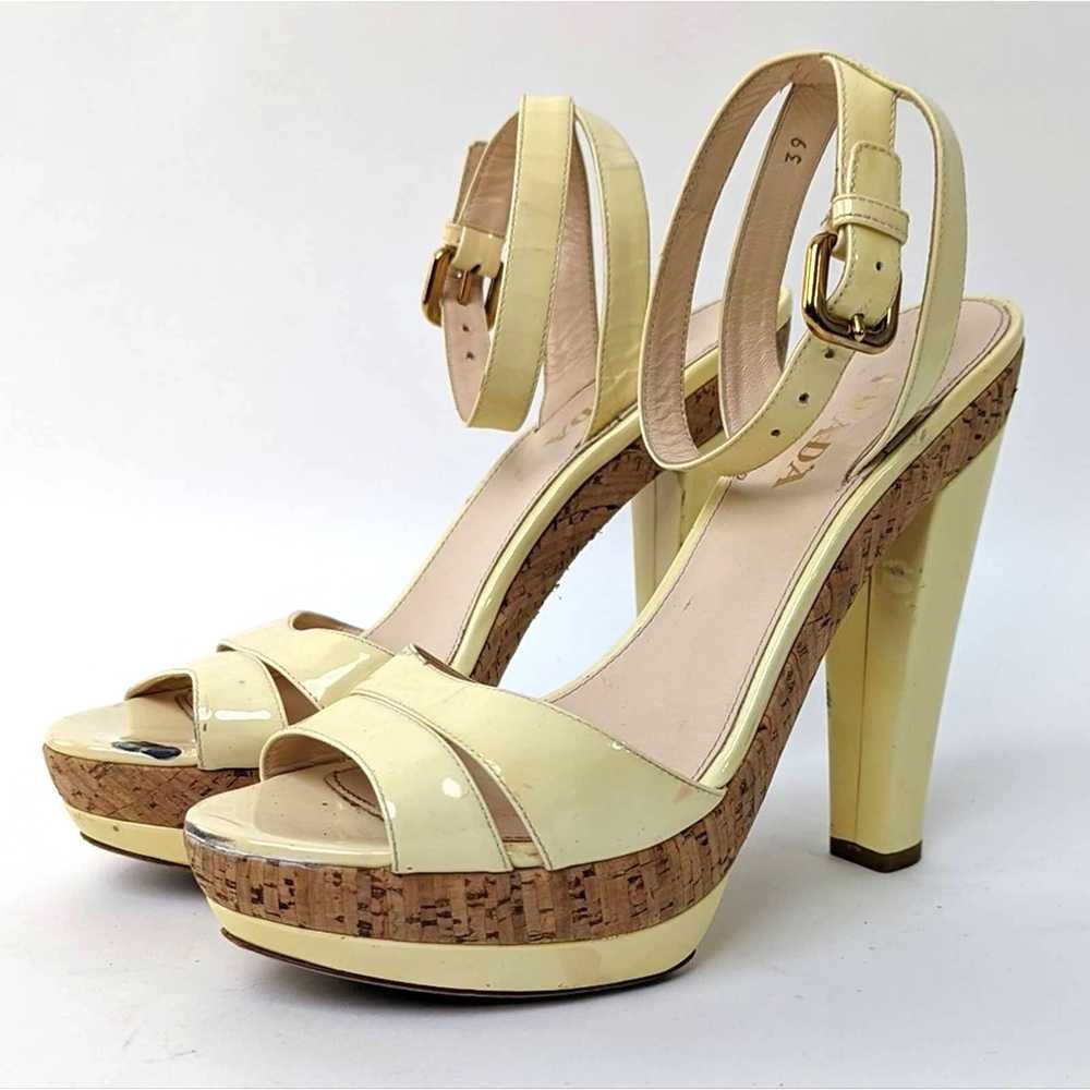 Prada PRADA Canary Yellow Cork Platform Heels - 8 - image 6