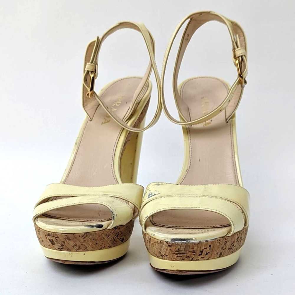 Prada PRADA Canary Yellow Cork Platform Heels - 8 - image 7