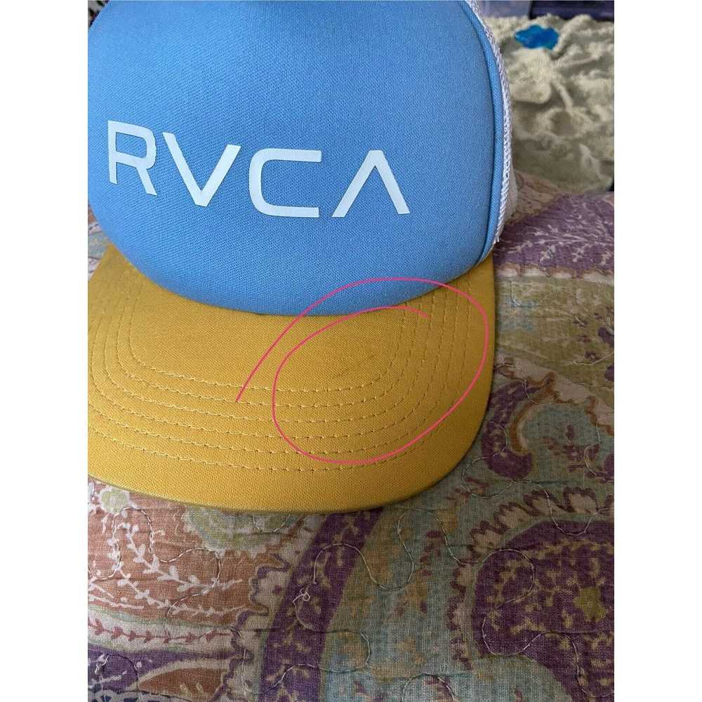 Rvca RVCA Adjustable Snapback Trucker Hat Blue Ye… - image 6